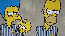 Giornata della Memoria, 'I Simpson deportati' in un murales di aleXsandro Palombo a Milano