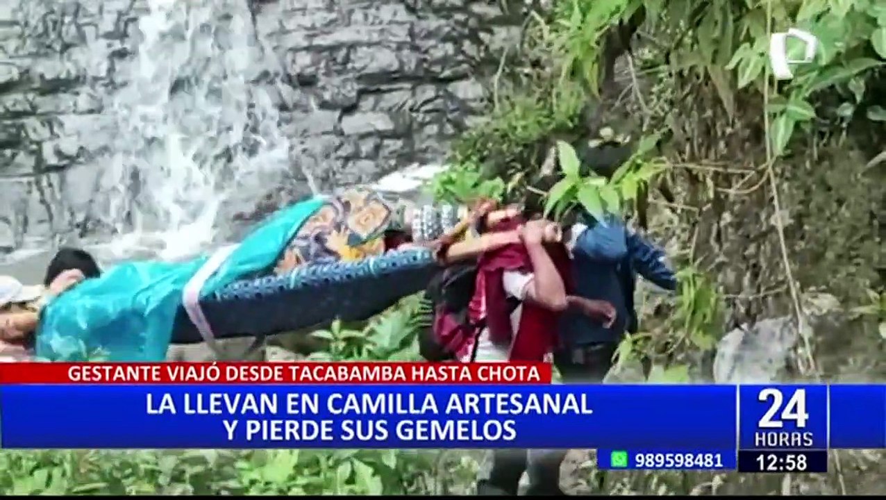 Chota: mujer gestante pierde a sus gemelos tras ser trasladada en una camilla artesanal