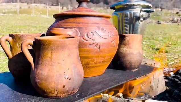 Traditional Azerbaijani Cooking PITI (Lamb Stew) Outdoor Nature Cooking