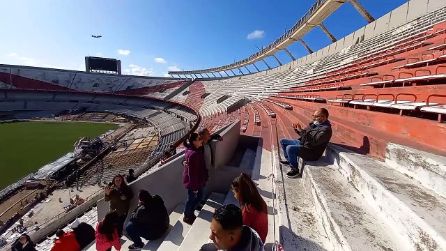 Stade de River Plate pendant son processus de rénovation et d’agrandissement des tribunes en 2022