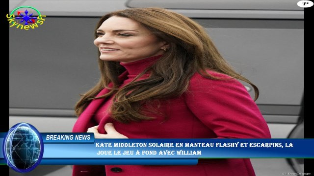 Kate Middleton solaire en manteau flashy et escarpins, la joue le jeu à fond avec William