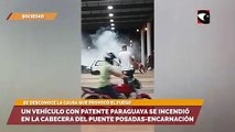 Un vehículo con patente paraguaya se incendió en la cabecera del puente Posadas-Encarnación