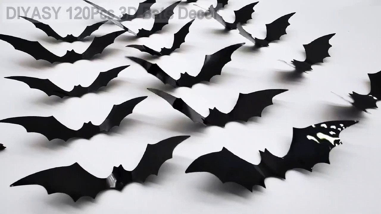 SCARY & DECEPTIVE - 72 PCS Halloween 3D Bats Decoration_Full-HD
