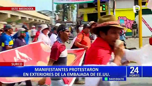 Surco: Así fue la llegada de los manifestantes a los exteriores de la embajada de Estados Unidos