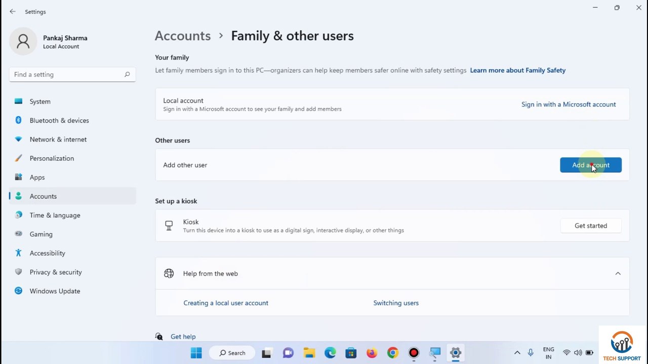 How to Add User Account On Windows 11 || Create New User Account Windows 11