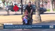 Valley police and community organization donates electric wheelchair to quadruple-amputee