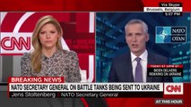 Hear NATO chief's message to Russia following tank shipment announcement