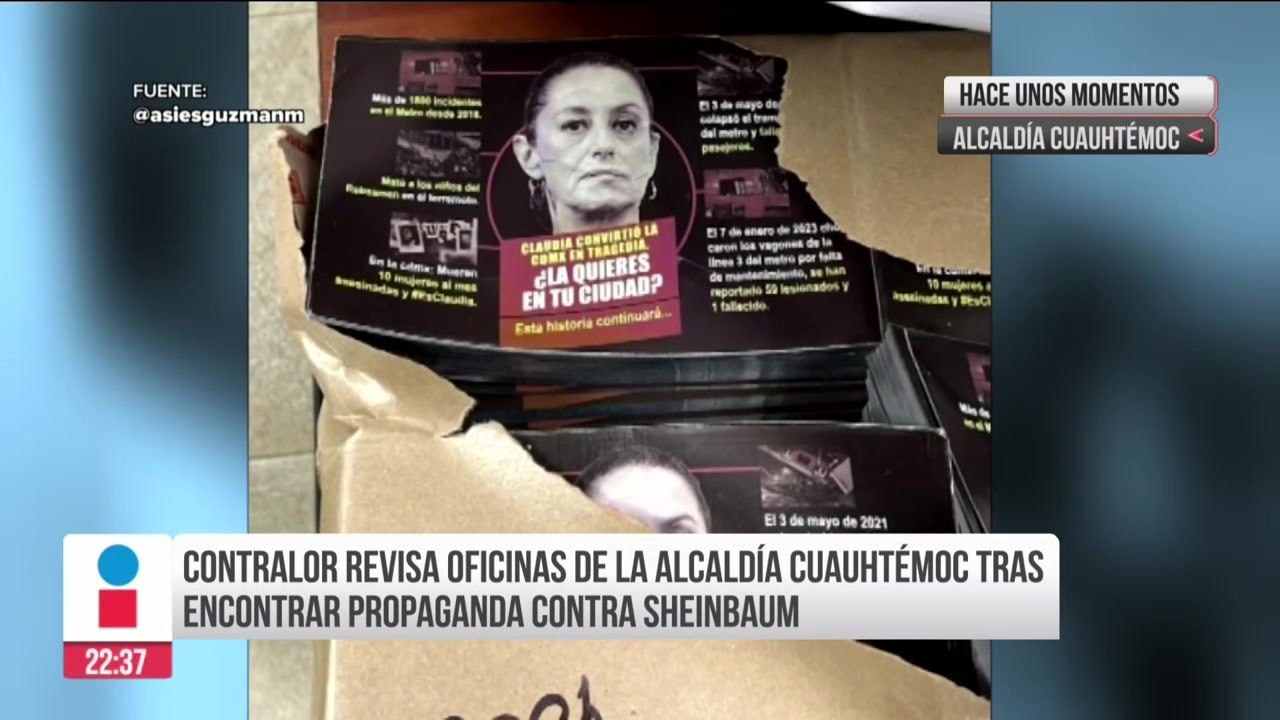 Hallan propaganda en contra de Sheinbaum en oficinas de la alcaldía Cuauhtémoc