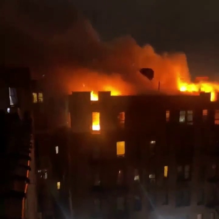 Apartment complex fire in Bronx, New York
