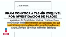 UNAM convocó a ministra Yasmín Esquivel para que defienda su tesis con argumentos