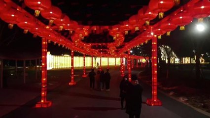 Çin'in Kuzeyinde Bahar Festivali'ni Kutlamak İçin Çevre Temalı Fener Fuarı Düzenlendi