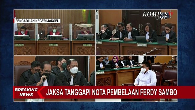 Jaksa Minta Majelis Hakim untuk Tolak Seluruh Pledoi Terdakwa Ferdy Sambo
