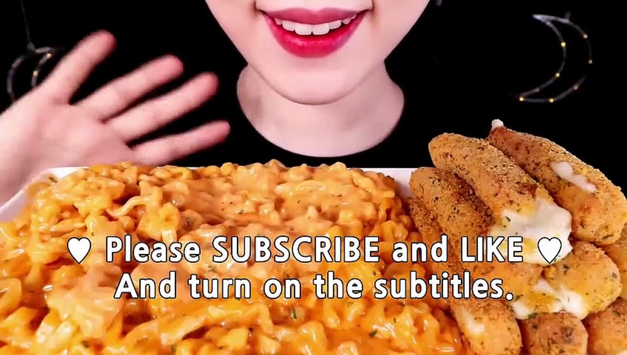 ASMR CHEESY CARBO FIRE NOODLE, MOZZARELLA CHEESE STICKS  EATING SOUNDS MUKBANG