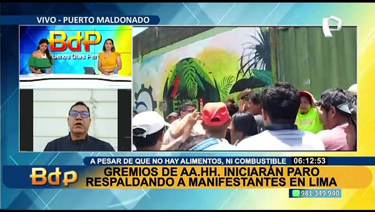 Puerto Maldonado: 180 asentamientos humanos acatarán hoy un paro de 48 horas