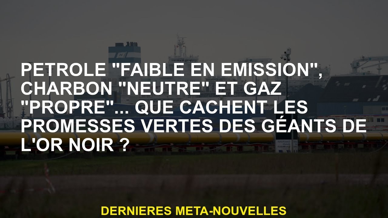 "Low Emission", "Neutre" et "Clean" "Huile" Huile ... Quelles sont les promesses vertes des géants e