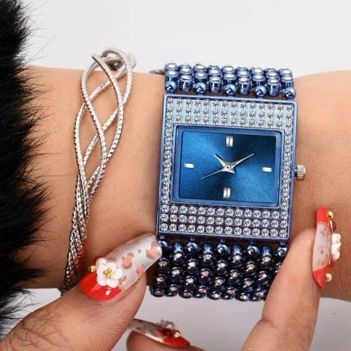 classic wrist watch with bracelets