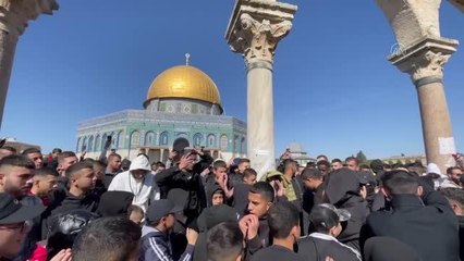 Mescid-i Aksa'da Cenin'e destek gösterisi