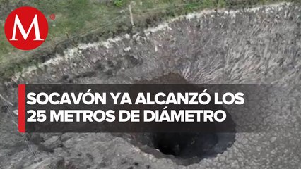 Se abrió un enorme socavón en San Luis Potosí