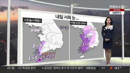 Скачать видео: [생활날씨] 내일 추위 속 눈…동쪽 건조한 대기, 화재 유의