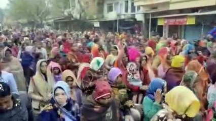 VIDEO..सांवलिया भक्त दर्शन करने सुदामा के पद चिन्हों का अनुसरण करते हुए पैदल निकले मंडफिया धाम के लिए