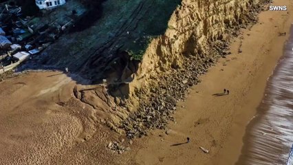 CCTV Video Capture Moment Famed Dorset Cliffs Collapse