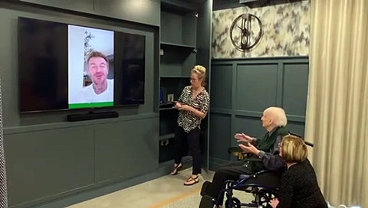 102-year-old David Beckham superfan's dream comes true
