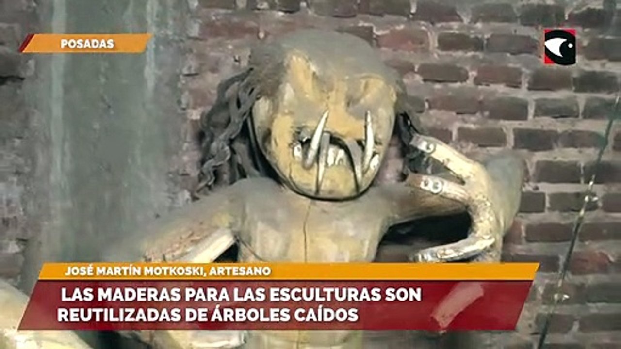 Las maderas para las esculturas son reutilizadas de árboles caídos