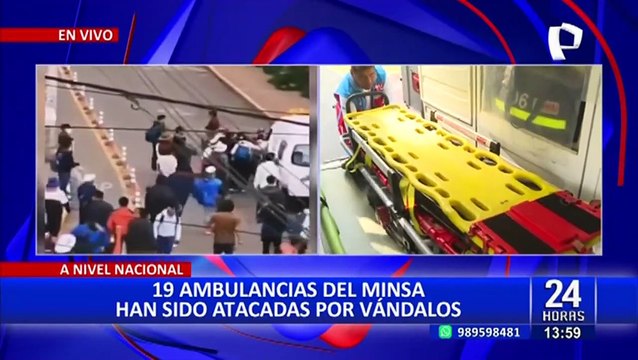 19 ambulancias del Minsa han sido atacadas por vándalos en todo el país desde diciembre