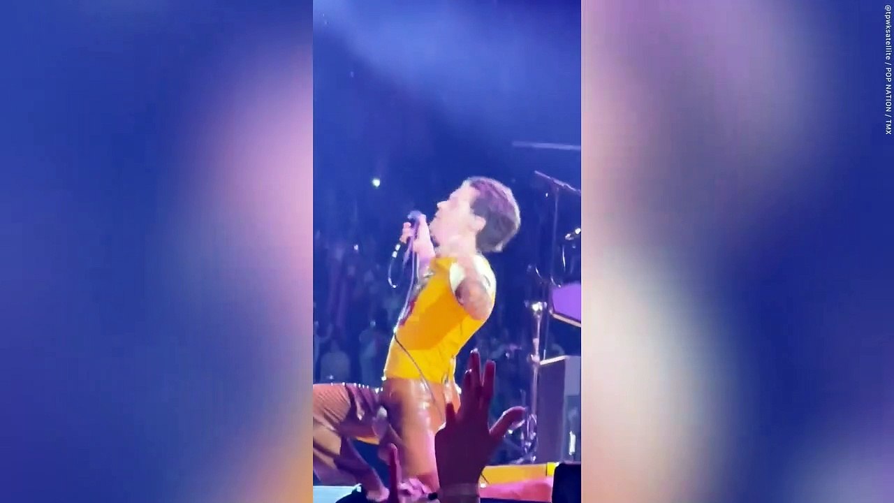 Harry Styles rips hole in crotch of his pants on stage with star