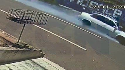 Impressionante: Vídeo mostra carro arrastando ciclista após forte colisão na Rua Cuiabá