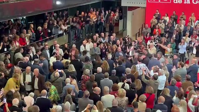 Sánchez, Darias, Torres e Hidalgo llegando al acto en el Alfredo Kraus