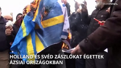 Svéd és holland zászlókat égettek ázsiai fővárosokban