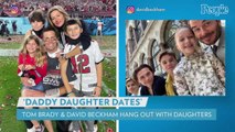 Tom Brady and Vivian Joined By David Beckham and Harper for Sweet Daddy-Daughter Double Date