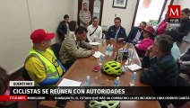 Ciclistas de Querétaro se reunieron con autoridades del estado tras la muerte de tres compañeros