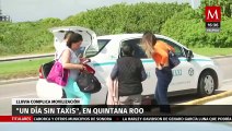 Lluvia complica convocatoria para no utilizar taxis en Cancún