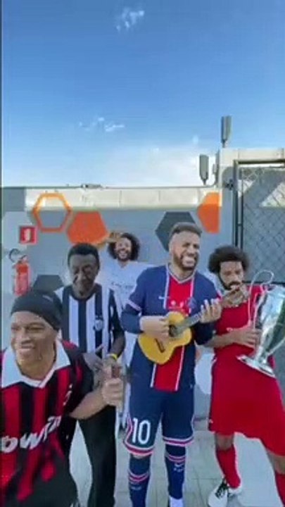 Fake players representing Neymar, Marcelo, Ronaldinho, Mo Salah