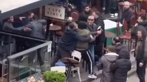 Cihangir'de kafede baltalı saldırgan paniği