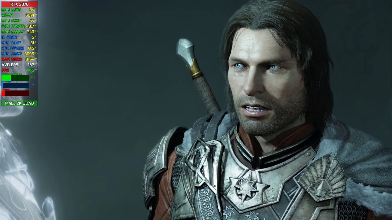【Middle Earth  Shadow of War】| RTX 3070 8GB, i9-9900 | 32GB RAM | PC Benchmark @ 1440p (60ᶠᵖˢ) ᴴᴰ ✔