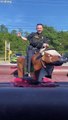 Ex-Police Officer Rides Mechanical Bull