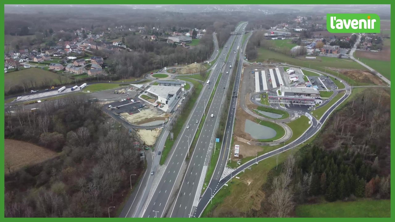 Le Brabant wallon vu du ciel : L'aire de Service de Bierges-Nord / Wavre