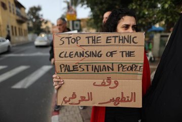 İsrail'in tarihi Filistin semti Yafa'da "Cenin" protestosu