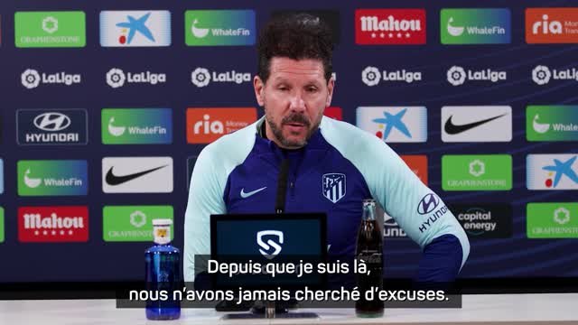 Atlético - Simeone : Depuis que je suis là, nous n'avons jamais cherché d'excuses