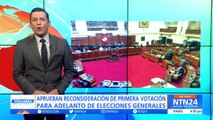 Congreso de Perú votó a favor de reconsiderar adelanto de elecciones generales