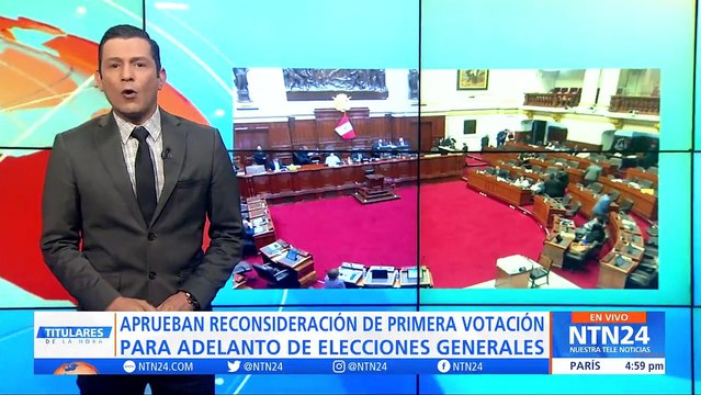 Congreso de Perú votó a favor de reconsiderar adelanto de elecciones generales