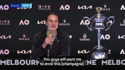 Champagne Sabalenka toasts 'best day of my life'