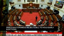 FTS 12:30 28-01: Peruvian congress rejects bill to hold early elections