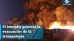 Se registra fuerte incendio en zona industrial en Tijuana