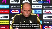 Allegri confirms Juventus 'found an agreement' for McKennie