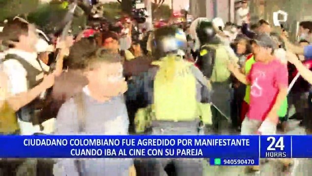 Extranjero denuncia que fue agredido por manifestante durante protestas en el centro de Lima