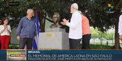 Cubanos y brasileños inauguran busto de José Martí en Sao Paulo